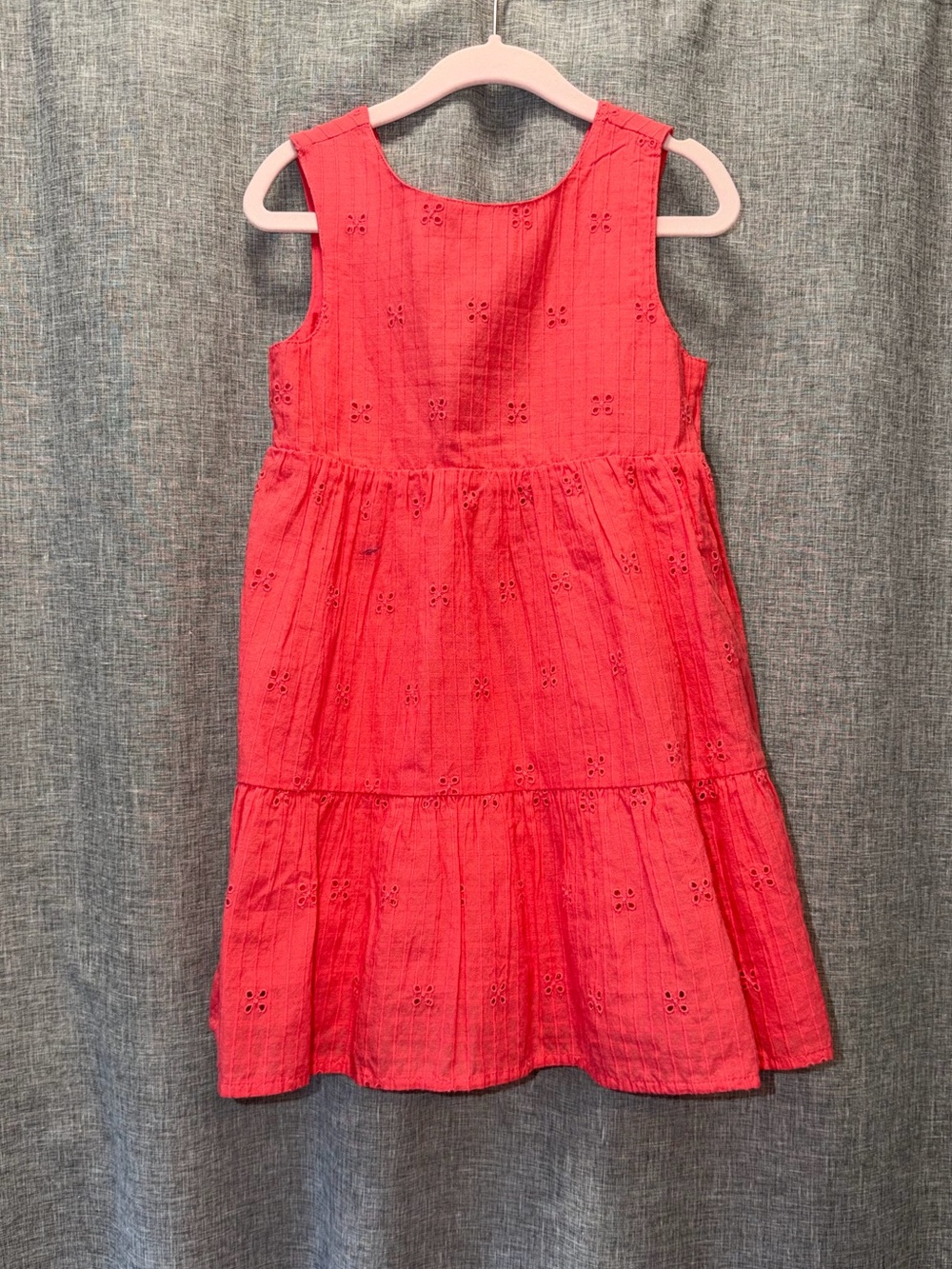 Cat & Jack Girls Pink Eyelet Tiered Summer Dress 4T